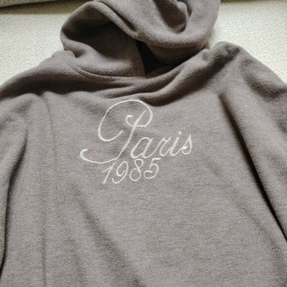 Zara Girls Cropped Grey "Paris 1985" Hoodie - Picture 1 of 9
